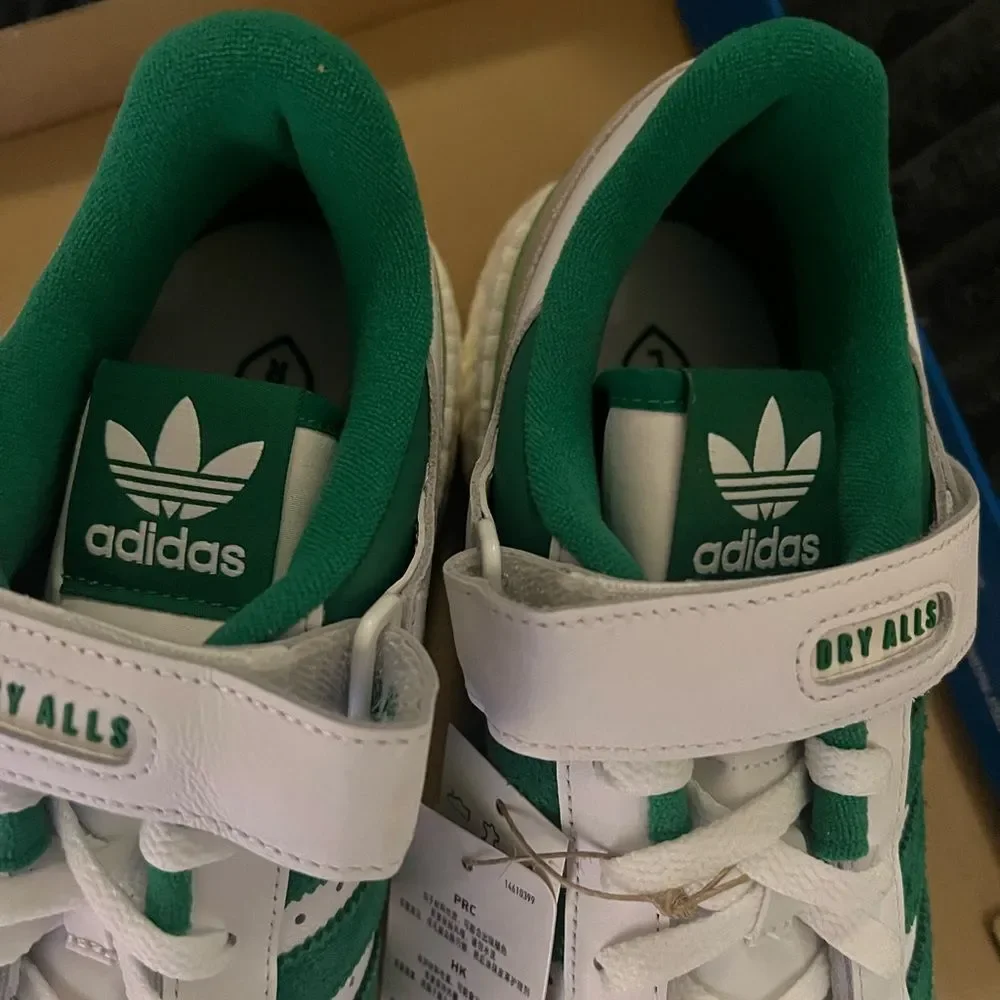 Adidas X Pharrell Forum Low Human Made Green & White Sneakers + Socks 2 Match